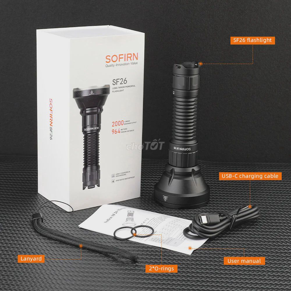 Đèn pin led SOFIRN sf26 2000 lumens công tắc kép. Mua bán Đèn tại Quận 8 Tp Hồ Chí Minh được đăng bởi Văn hình 1