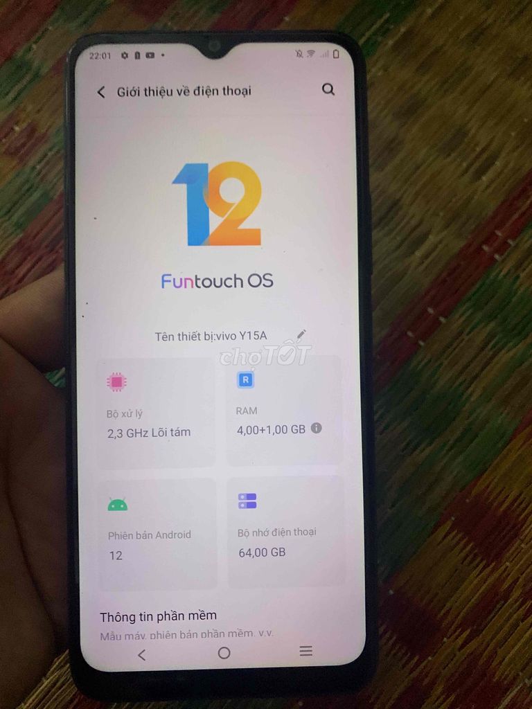 Vivo Y15A 4GB/64GB Xanh. Mua bán Điện thoại tại Huyện Bình Chánh Tp Hồ Chí Minh được đăng bởi coca hình 1