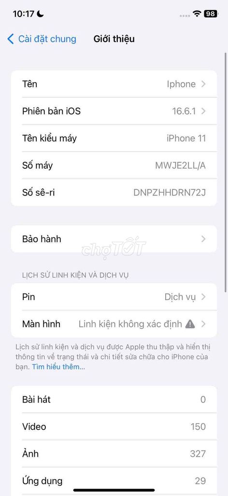 Apple iPhone 11 64 GB. Mua bán Điện thoại tại Thị xã Phú Mỹ Bà Rịa - Vũng Tàu được đăng bởi Nguyễn Gabriel hình 1