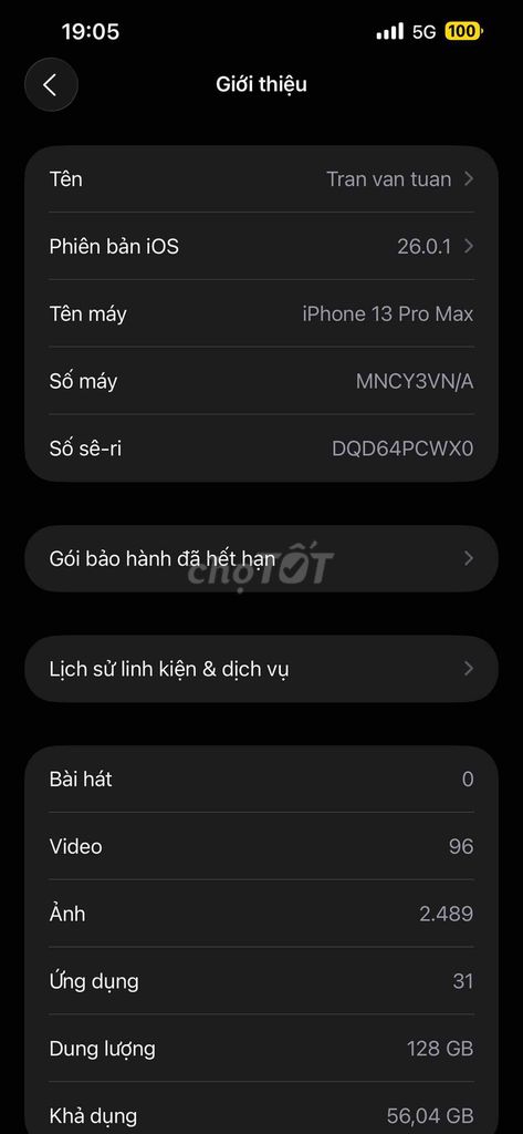 iPhone 13 Pro Max 128GB. Mua bán Điện thoại tại Thành phố Ninh Bình Ninh Bình được đăng bởi Tuấn Ks hình 1