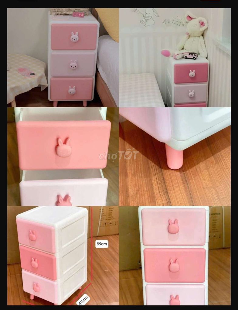 Tủ nhựa LABU Thỏ Hồng 3 tầng. Mua bán Tủ, kệ gia đình tại Quận Thanh Khê Đà Nẵng được đăng bởi Gia Dụng Thủy Lê hình 1