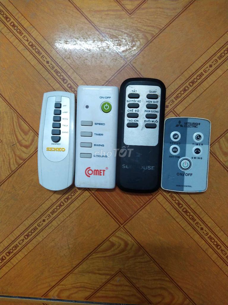 4 remote zin quạt Sunhouse Comet Mitsubishi Senko