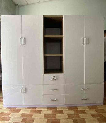 Tủ nhựa 4 cánh 1 kệ khung óc chó, cánh trắng. Mua bán Tủ, kệ gia đình tại Quận 6 Tp Hồ Chí Minh được đăng bởi Hong Le