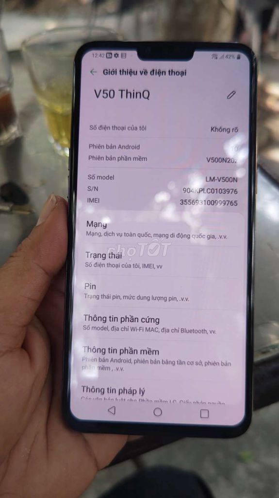 LG V50 ThinQ Ngoại hình như mới. Mua bán Điện thoại tại Huyện Củ Chi Tp Hồ Chí Minh được đăng bởi Hoàng Nguyễn Hồng Ân hình 1