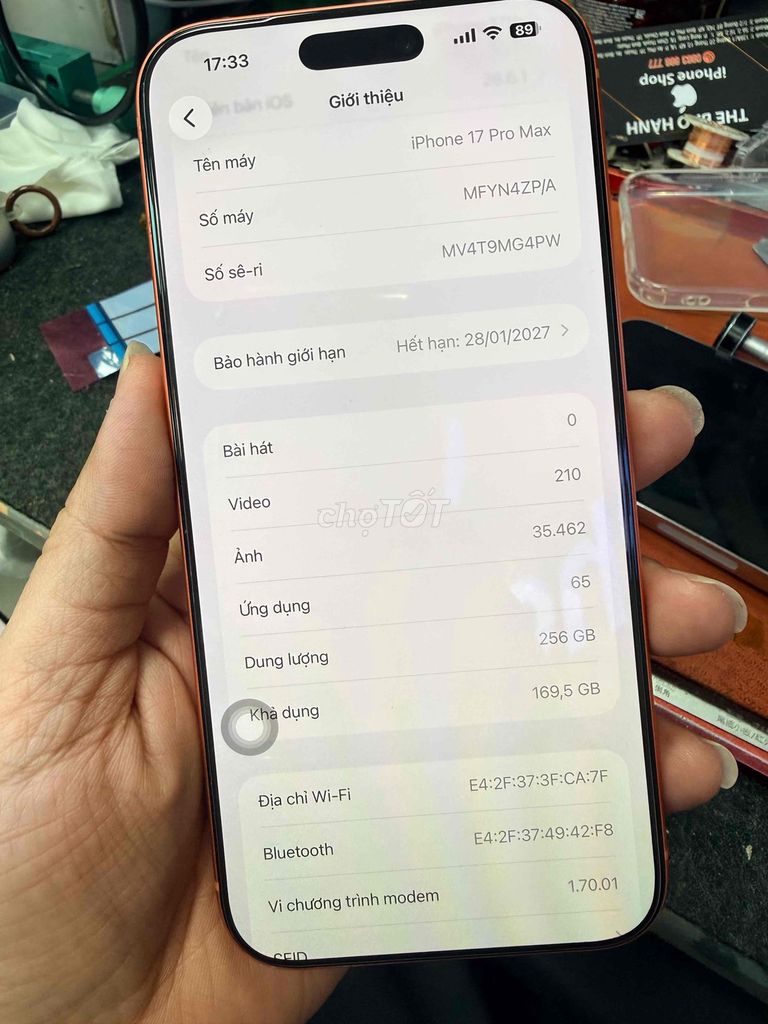 iPhone 17 Pro Max 256GB Cam 99% pin 100%. Mua bán Điện thoại tại Thành phố Thuận An Bình Dương được đăng bởi Huy mua bán sửa chữa iphone ipad hình 1