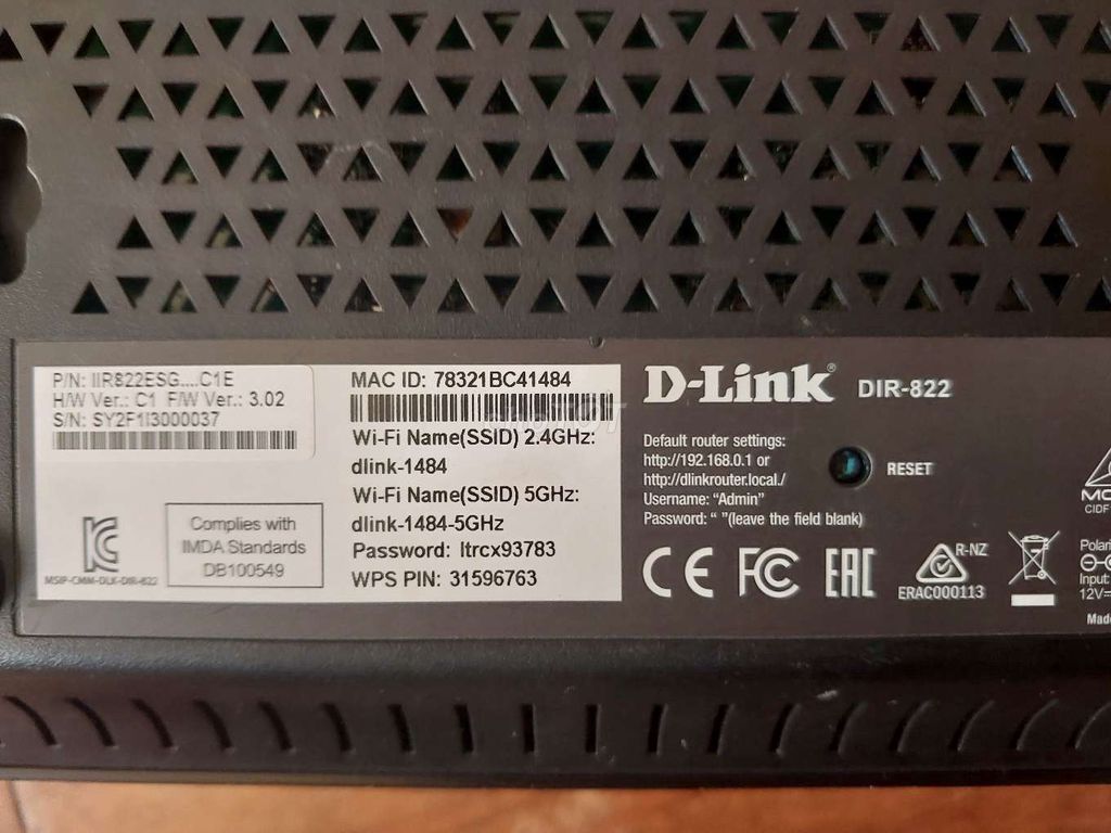 Router wifi Dlink 822 Ac1200Mbps 2bangtan 4anten