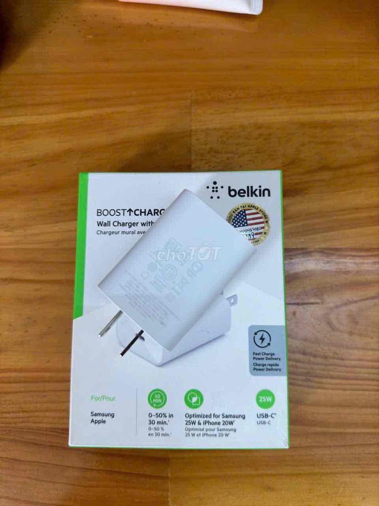 Sạc nhanh 25W Belkin của Mỹ chính hãng Fullbox