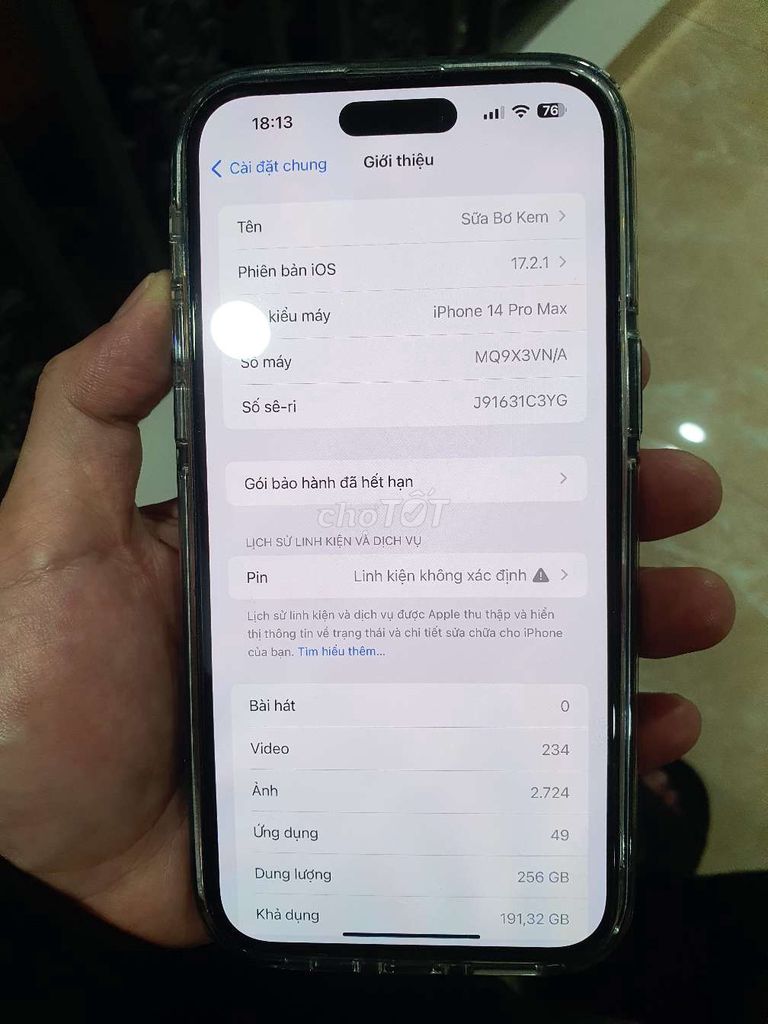 Apple iPhone 14 Pro Max 256GB Tím VNA. Mua bán Điện thoại tại Quận Hồng Bàng Hải Phòng được đăng bởi Jimmy Nguyễn hình 1