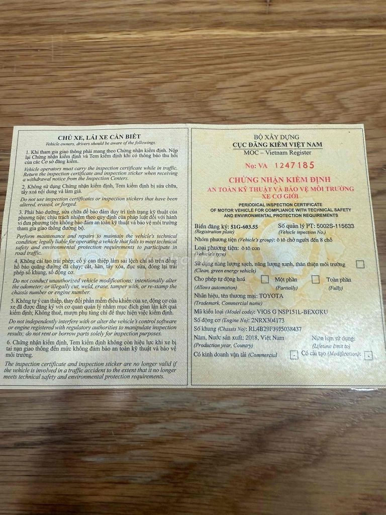 Toyota Vios 2018 1.5G. Mua bán Ô tô tại Thành phố Thuận An Bình Dương được đăng bởi Bình Nguyễn hình 4