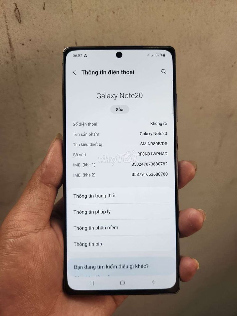 Samsung Galaxy Note20 8GB/256GB Đen. Mua bán Điện thoại tại Thành phố Thủ Đức Tp Hồ Chí Minh được đăng bởi Điện thoai giá rẻ hình 1
