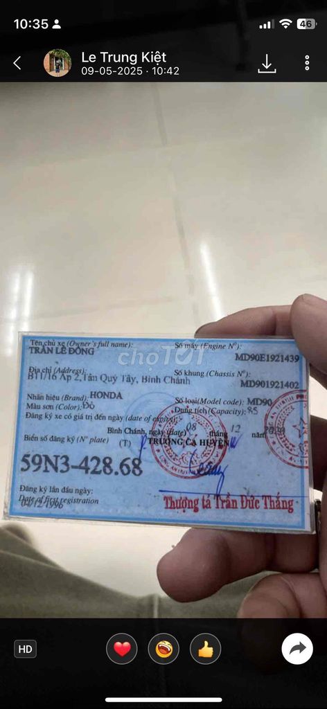 xe chính chủ md90. Mua bán Xe máy tại Quận Bình Thạnh Tp Hồ Chí Minh được đăng bởi A kiet hình 5