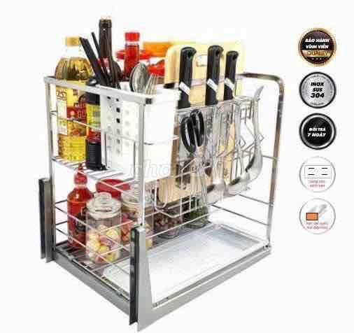 Kệ giao thớt Inox 304 Đa năng Bạc. Mua bán Dụng cụ nhà bếp tại Quận Cẩm Lệ Đà Nẵng được đăng bởi Nội Thất Bếp Trọn Gói Gia Đình Phát  hình 1