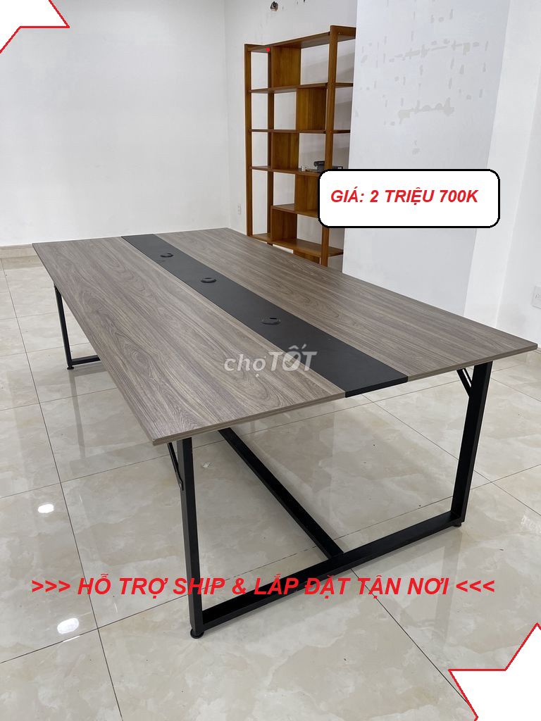 BÀN HỌP CHÂN U LÀM VIỆC NHÓM 1M2 X 2M4 VÁN MDF