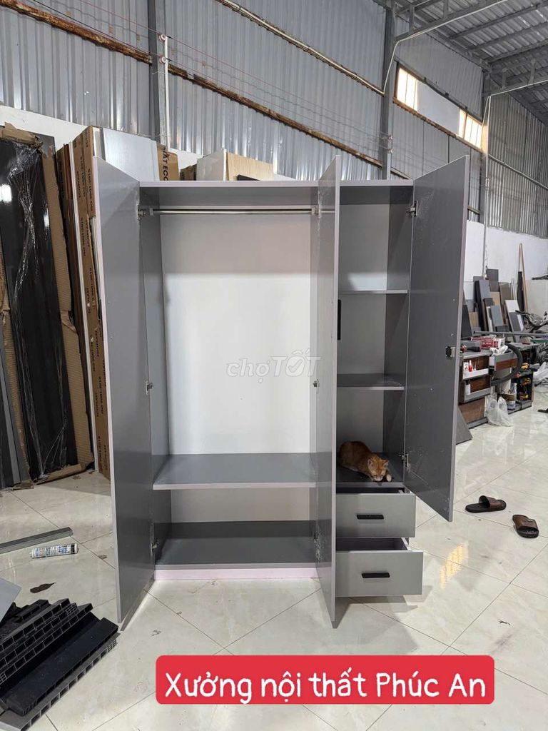 Tủ quần áo nhựa 3 cánh Xám 180*120 !!!. Mua bán Tủ, kệ gia đình tại Quận Phú Nhuận Tp Hồ Chí Minh được đăng bởi Nội Thất Phúc Trường An hình 1