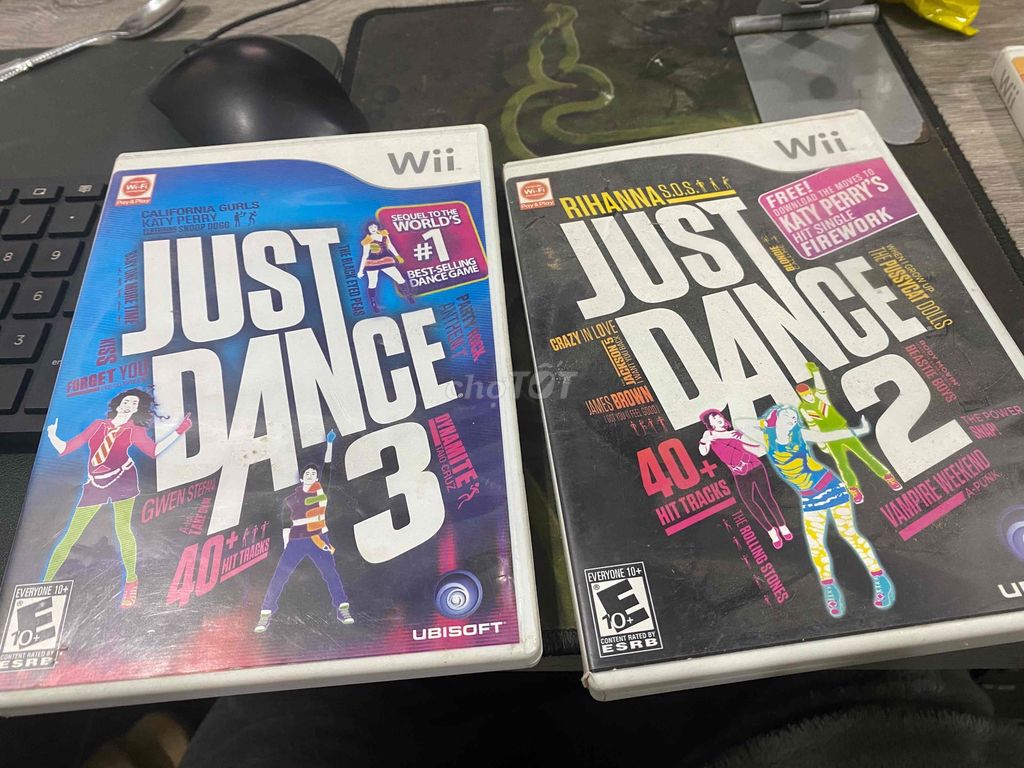 Pass 2 dĩa game Wii mới dĩa gốc just dance