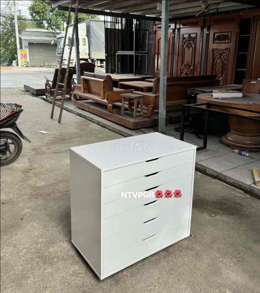 Tủ ngăn kéo gỗ MDF trắng. Mua bán Tủ, kệ gia đình tại Huyện Hóc Môn Tp Hồ Chí Minh được đăng bởi Nội Thất Giá Xưởng hình 1
