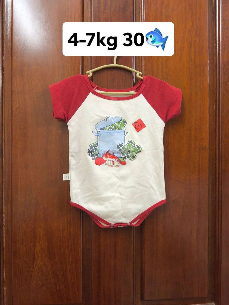 Áo liền quần trẻ em Đỏ Trắng 4-7kg. Mua bán Mẹ và bé tại Quận 12 Tp Hồ Chí Minh được đăng bởi Bé Siêu Nhân hình 1