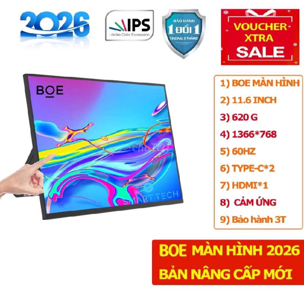 Màn hình di động BOE 2026 11.6 inch. Mua bán Phụ kiện (Màn hình, Chuột...) tại Thành phố Lạng Sơn Lạng Sơn được đăng bởi Uyen Nhi hình 1