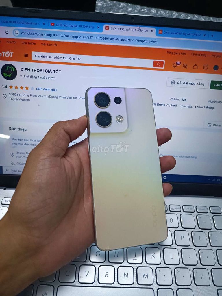 OPPO RENO 8 5G 8GB.256GB DIMENSITY 1300 PIN 4500. Mua bán Điện thoại tại Quận Bình Thạnh Tp Hồ Chí Minh được đăng bởi Dân Mobile hình 1