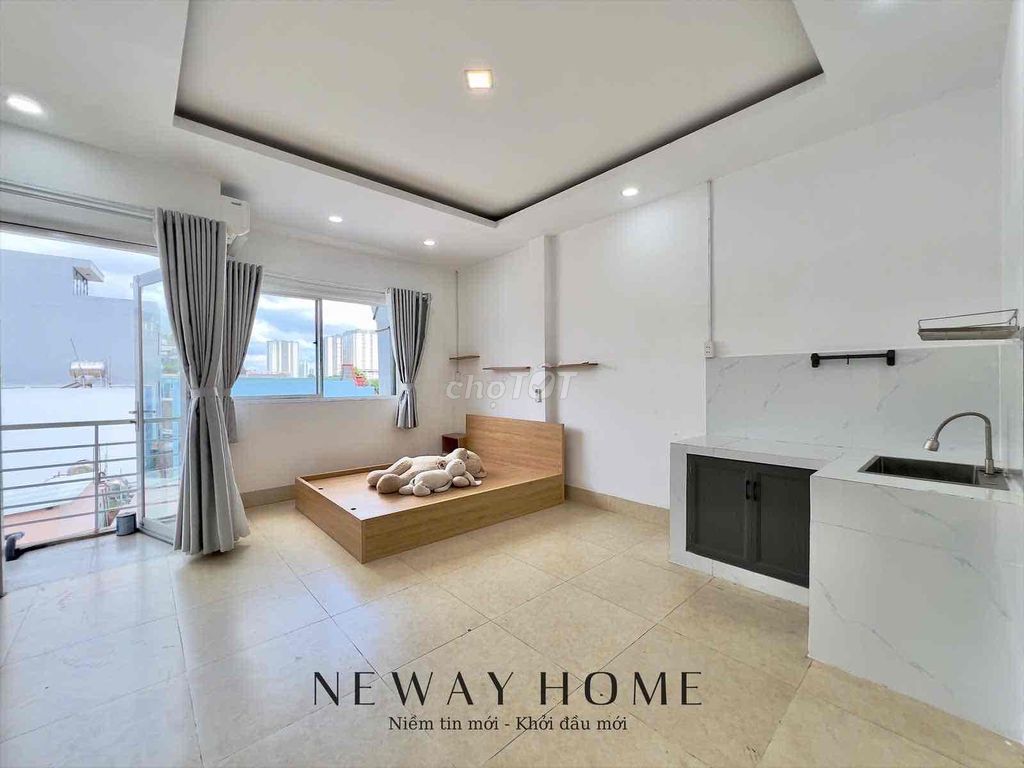 STUDIO RỘNG 35M2 - BAN CÔNG FULL NỘI THẤT SÁT CHỢ RẠCH ÔNG, CẦU NGUYỄN