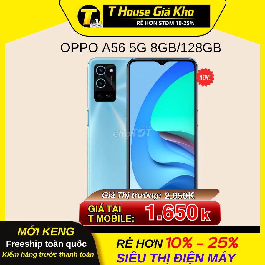 OPPO A56 5G 8GB/128GB Xách tay chính hãng. Mua bán Điện thoại tại Quận Bình Thạnh Tp Hồ Chí Minh được đăng bởi T HOUSE GIÁ KHO hình 1