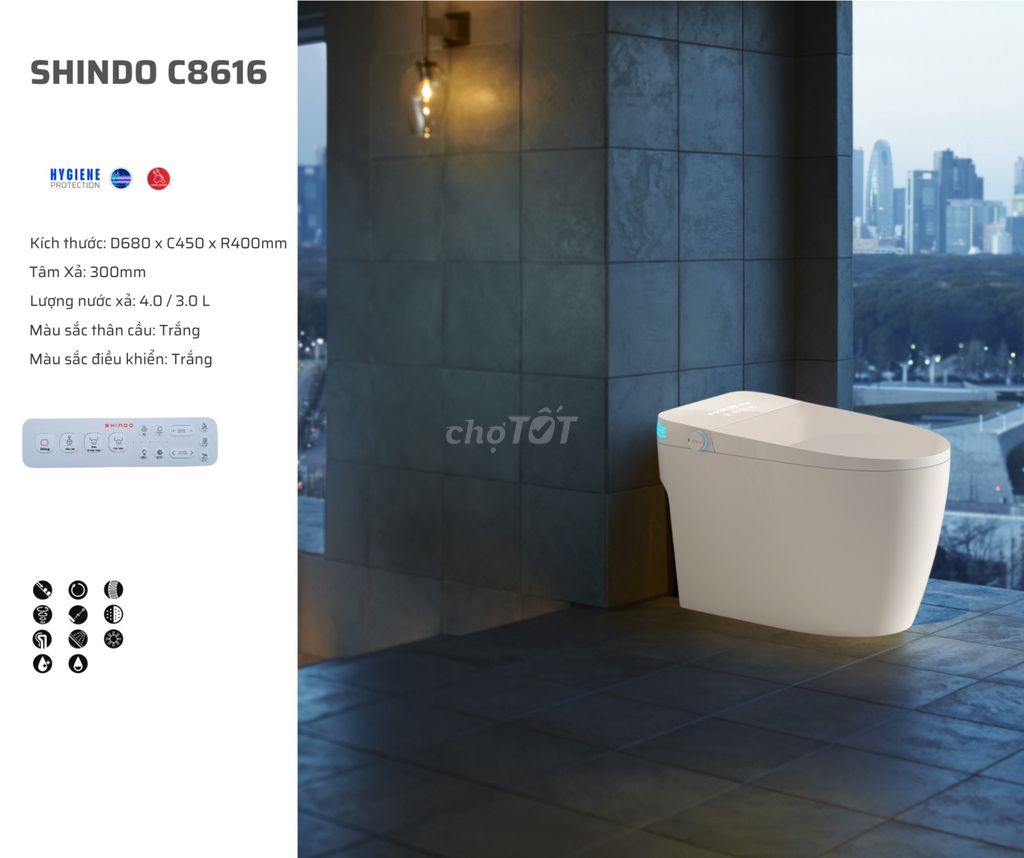 Bồn cầu thông minh Shindo- thương hiệu Nhật Bản. Mua bán Thiết bị vệ sinh, nhà tắm tại Huyện Văn Giang Hưng Yên được đăng bởi Trung Anh hình 1