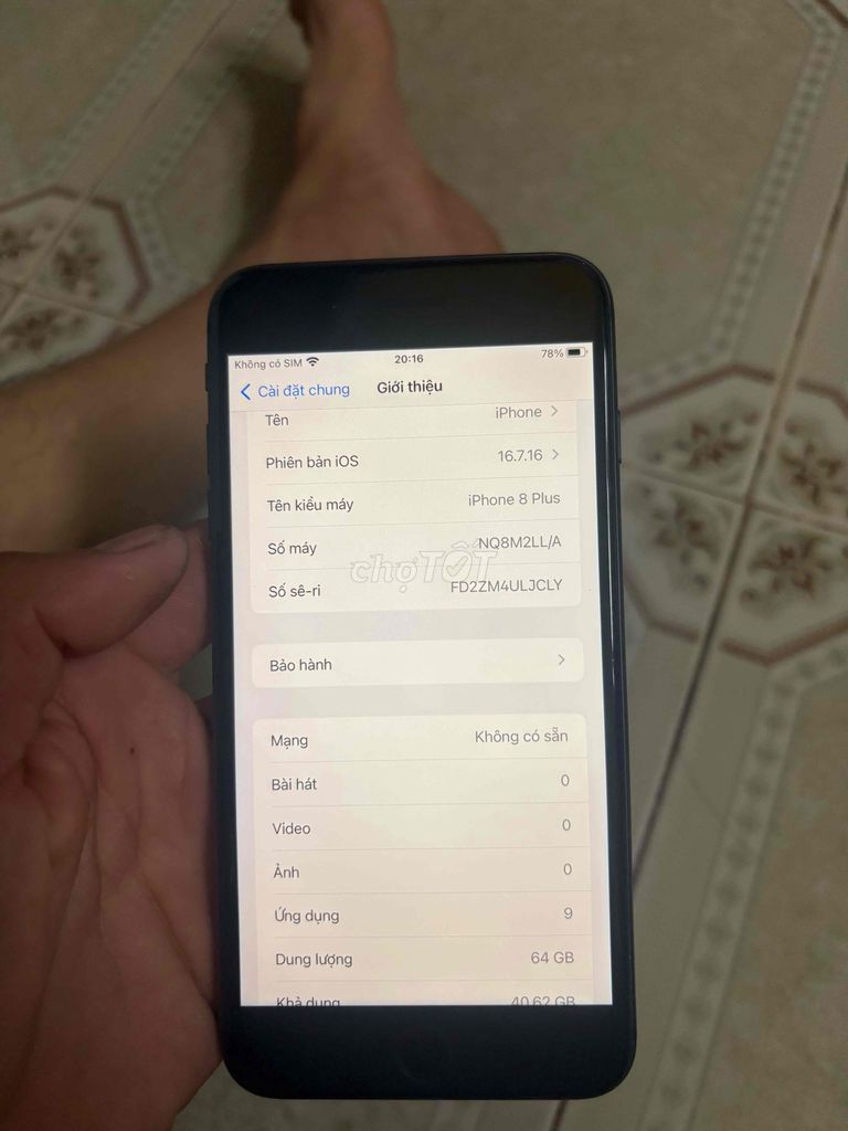 Apple iPhone 8 Plus 64GB Đen Đã qua sử dụng. Mua bán Điện thoại tại Huyện Bình Chánh Tp Hồ Chí Minh được đăng bởi tran quang hình 1