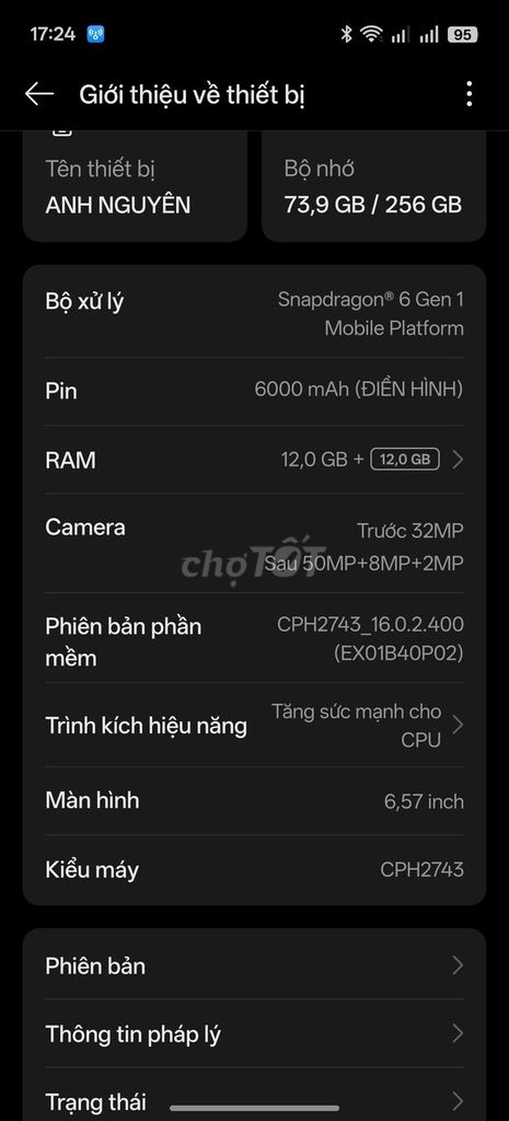 Oppo Reno 14F 5G 256GB. Mua bán Điện thoại tại Huyện Hữu Lũng Lạng Sơn được đăng bởi Phùng Anh Nguyên hình 1