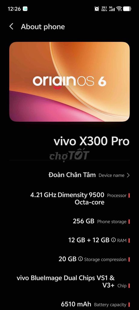 Vivo X300 Pro 256GB. Mua bán Điện thoại tại Quận 11 Tp Hồ Chí Minh được đăng bởi Chân Tâm Đoàn hình 1