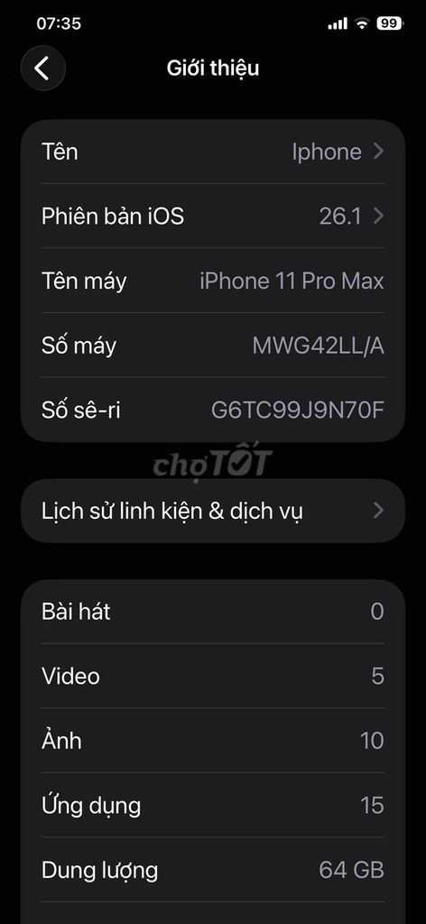 iPhone 11 Pro Max 64g chuẩn rin. Mua bán Điện thoại tại Quận Thanh Khê Đà Nẵng được đăng bởi Truong Nam hình 1