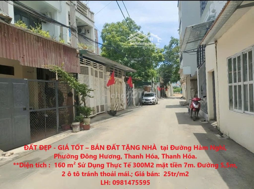 ĐẤT TẶNG NHÀ  tại Đường Hàm Nghi,Phường Đông Hương,Thanh Hóa,Thanh Hóa