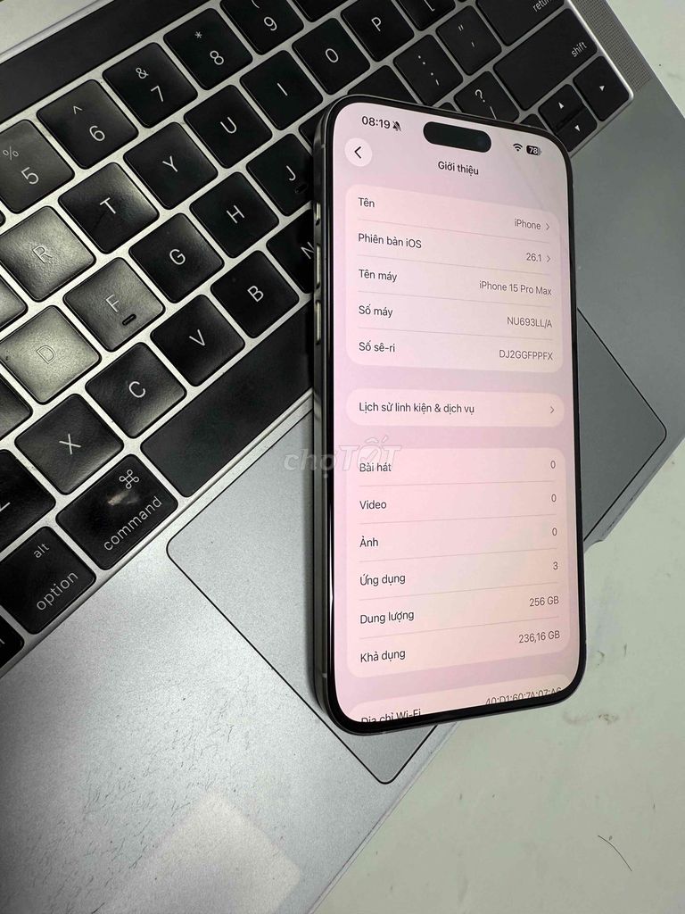 Apple iPhone 15 Pro Max 256GB Trắng. Mua bán Điện thoại tại Thành phố Tân An Long An được đăng bởi mua xin alo no SMS hình 1