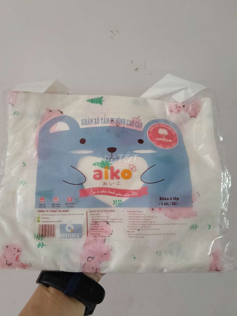 Thanh lý Khăn xô tắm Aiko Cotton 2 lớp. Mua bán Mẹ và bé tại Quận 11 Tp Hồ Chí Minh được đăng bởi AHUIS hình 1