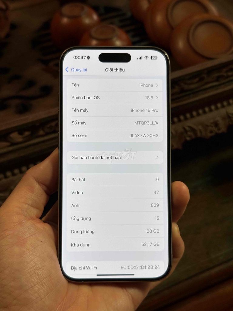 Apple iPhone 15 Pro 128GB 99%. Mua bán Điện thoại tại Quận Hà Đông Hà Nội được đăng bởi Duc Nguyen hình 1
