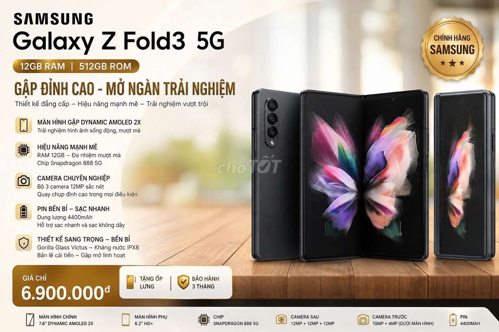 Samsung Galaxy Z Fold3 5G 512GB Đen. Mua bán Điện thoại tại Quận 1 Tp Hồ Chí Minh được đăng bởi Tư vấn pháp lý  hình 1