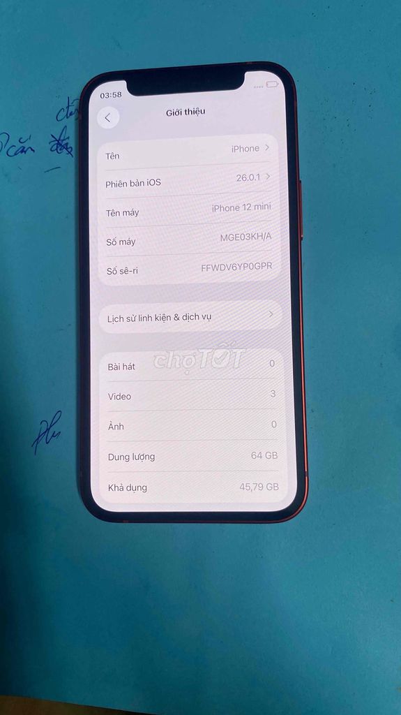 iPhone 12 mini 64GB Đỏ Đã sử dụng. Mua bán Điện thoại tại Quận Hà Đông Hà Nội được đăng bởi Cường hình 1