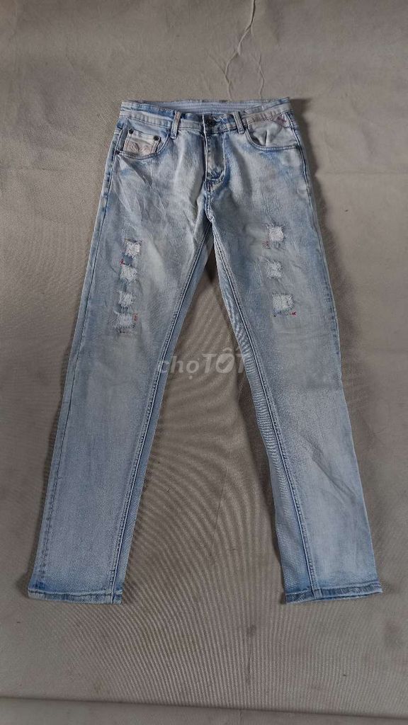 Quần jean nam Cotton co giãn xanh nhạt size 28. Mua bán Quần áo tại Huyện An Phú An Giang được đăng bởi bảo đồ si  hình 1