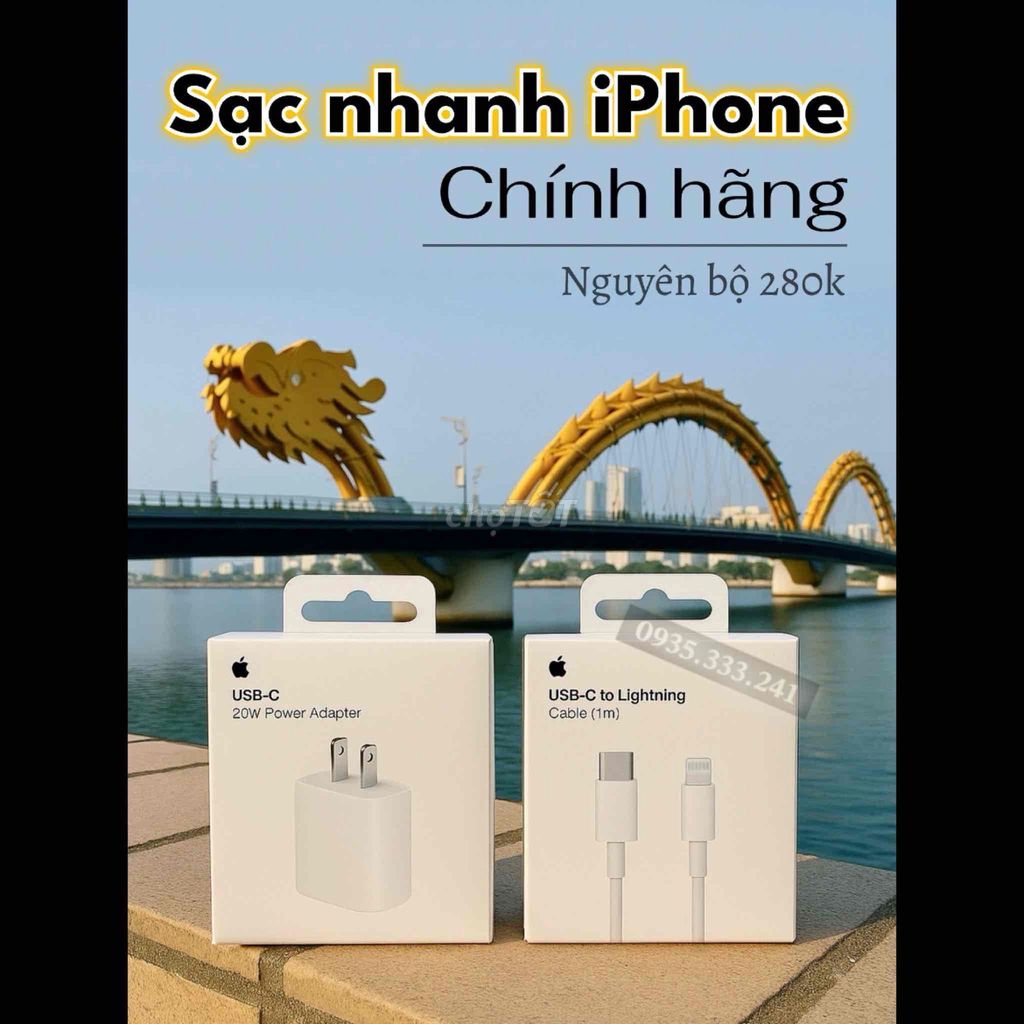 Bộ sạc nhanh iPhone chính hãng. Mua bán Phụ kiện (Màn hình, Chuột...) tại Quận Thanh Khê Đà Nẵng được đăng bởi Bi Nguyễn  hình 1