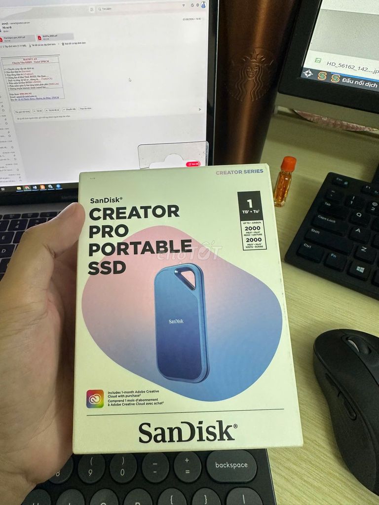 Ổ cứng SSD SanDisk Creator Pro 1TB Xanh tím. Mua bán Linh kiện (RAM, Card...) tại Quận 5 Tp Hồ Chí Minh được đăng bởi Mai Đức An hình 1