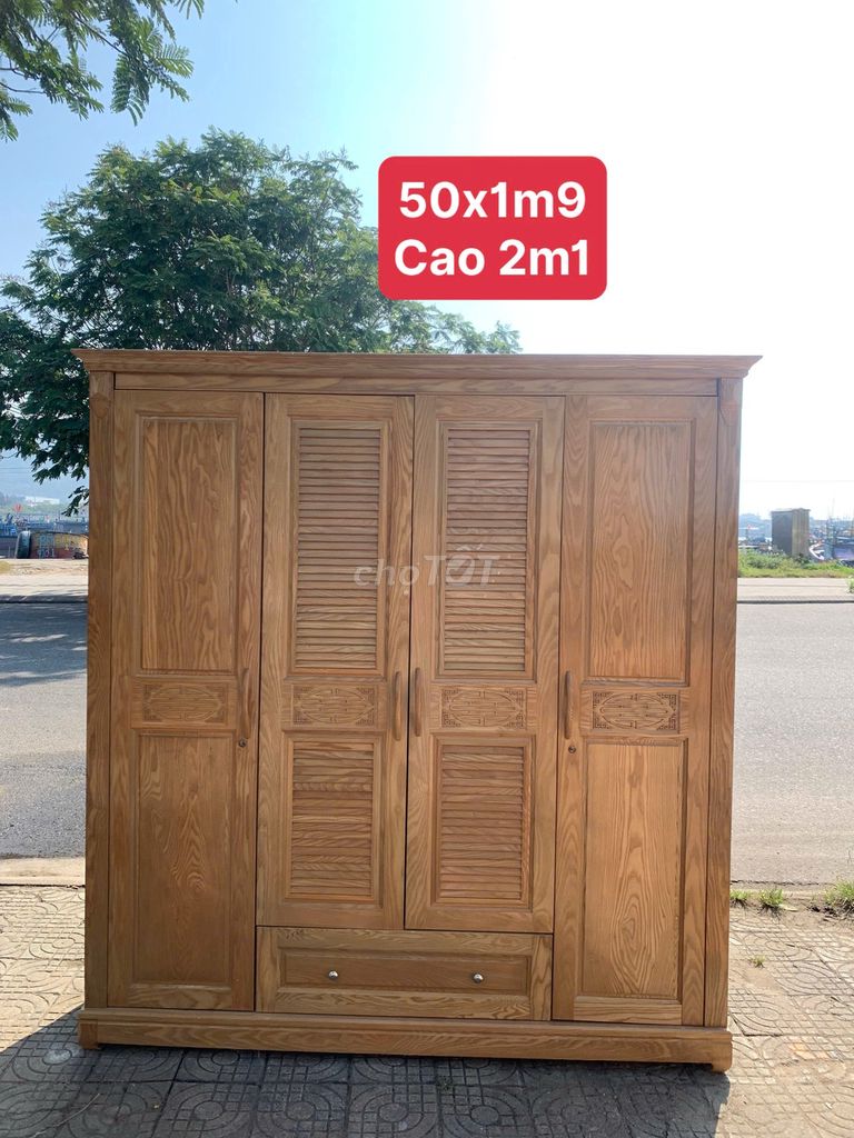 Tủ quần áo gỗ sồi 4c. Mua bán Tủ, kệ gia đình tại Quận Sơn Trà Đà Nẵng được đăng bởi THẾ GIỚI ĐỒ CŨ ĐÀ NẴNG hình 1