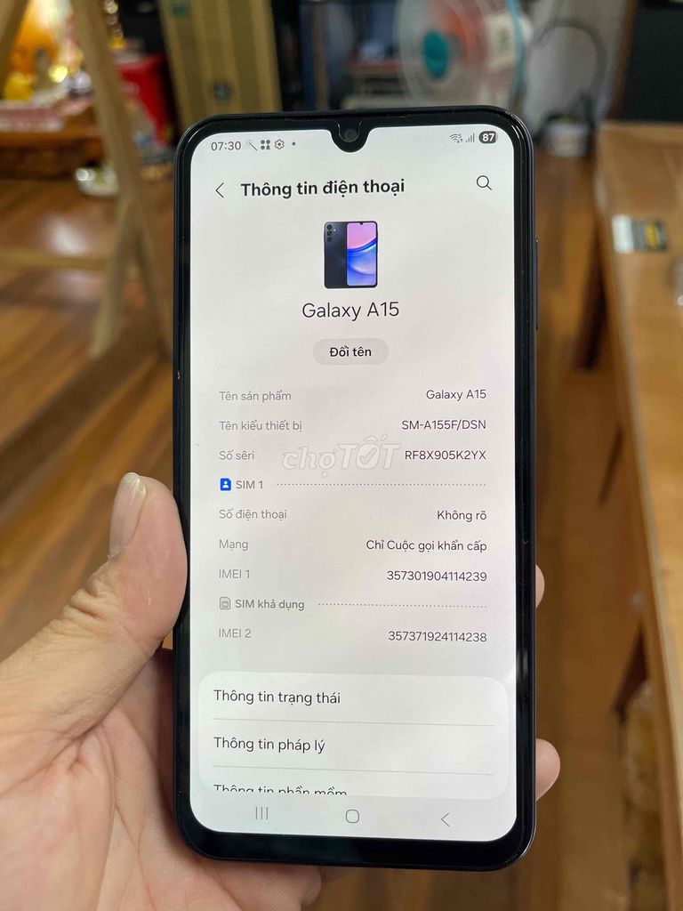samsung A15 -8/128 xanh đen ,máy nguyên bản. Mua bán Điện thoại tại Quận Bình Tân Tp Hồ Chí Minh được đăng bởi Dao Trung hình 1