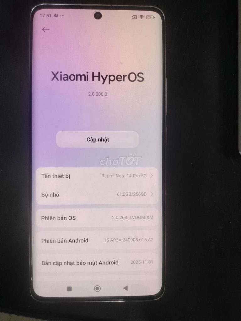 Xiaomi Redmi Note 14 Pro 5G 256GB Vàng đồng. Mua bán Điện thoại tại Quận Gò Vấp Tp Hồ Chí Minh được đăng bởi TRÂM ANH hình 1