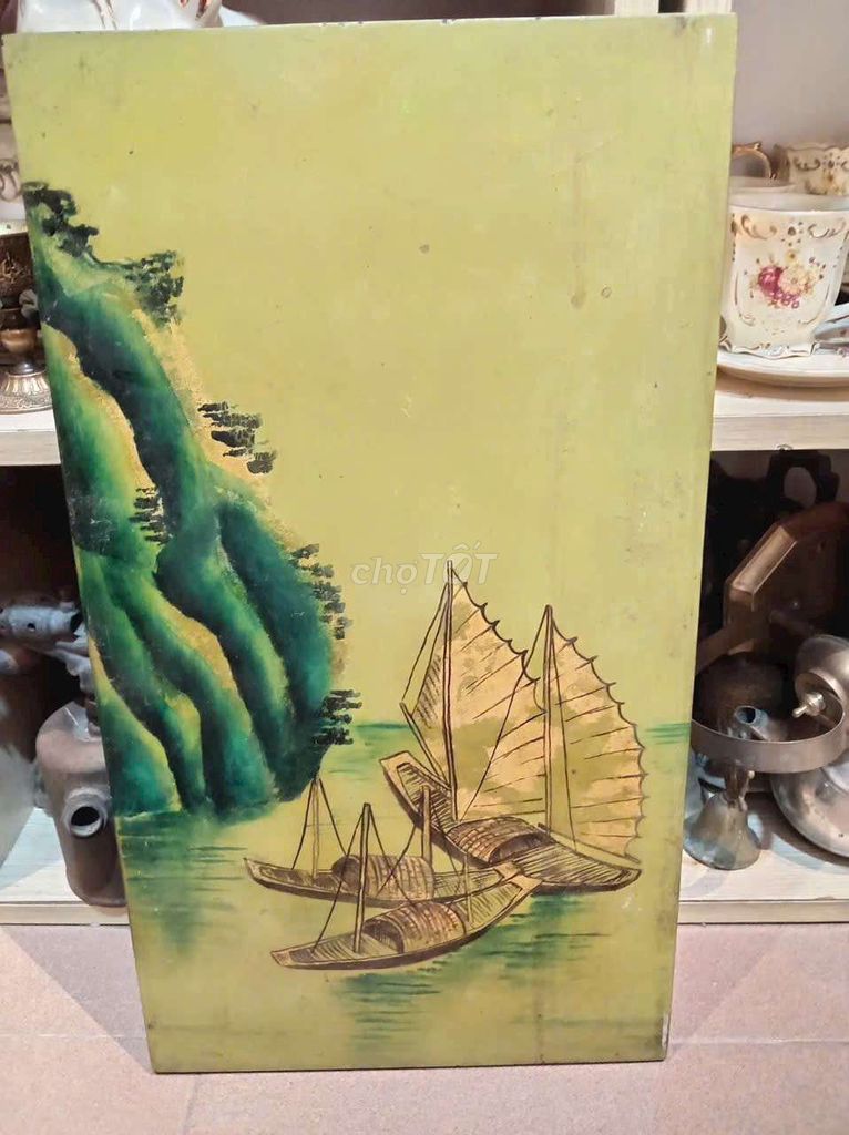 Tranh sơn mài Hoài cổ Thuận buồm xuôi gió. Mua bán Đồ sưu tầm, đồ cổ tại Quận Hà Đông Hà Nội được đăng bởi Nhím Xinh hình 1