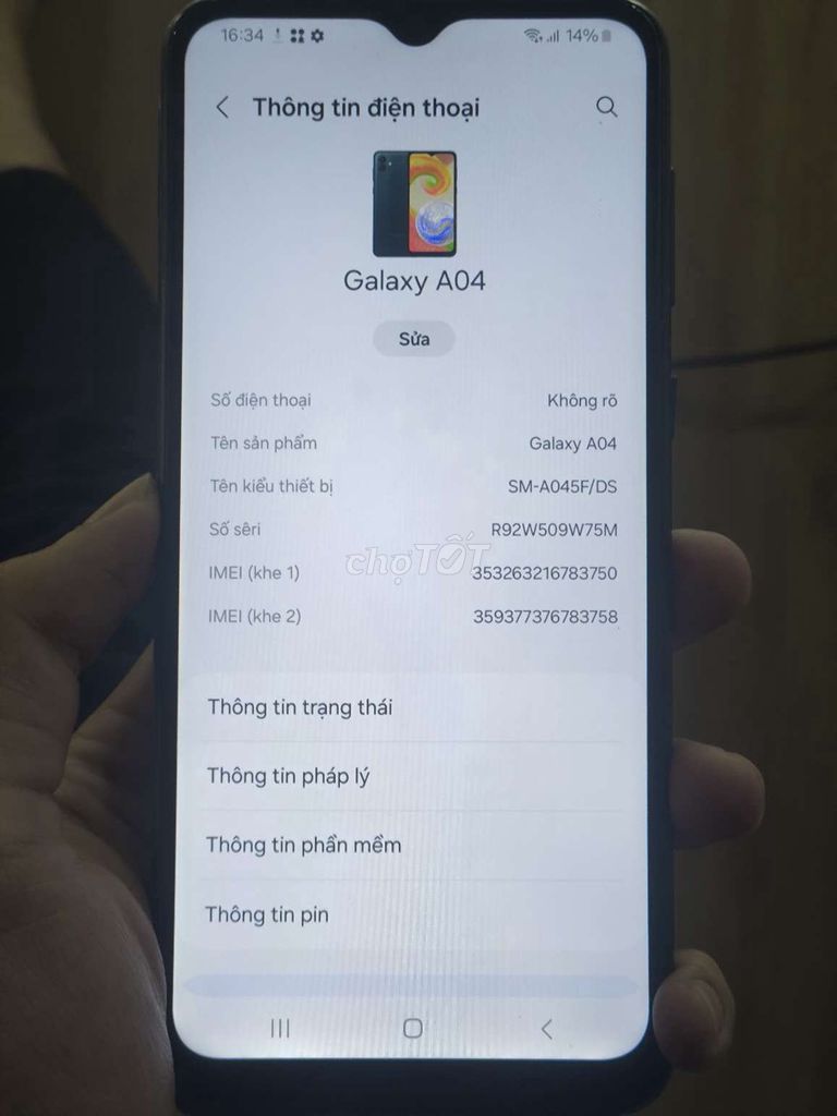 Samsung Galaxy A04 4GB/64GB Đen. Mua bán Điện thoại tại Quận Bình Thạnh Tp Hồ Chí Minh được đăng bởi DKSV hình 1