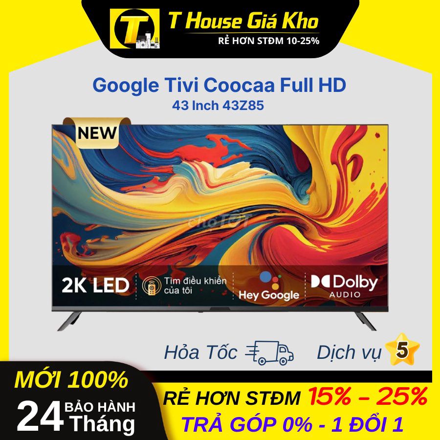 Google Tivi Coocaa Full HD 43 Inch 43Z85- MỚI 100%. Mua bán Tivi, Âm thanh tại Quận Bình Thạnh Tp Hồ Chí Minh được đăng bởi TMOBILE GIÁ TỐT NHẤT hình 1