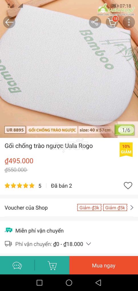 0935015517 - Thanh lý gối chống trào ngược Uala rogo