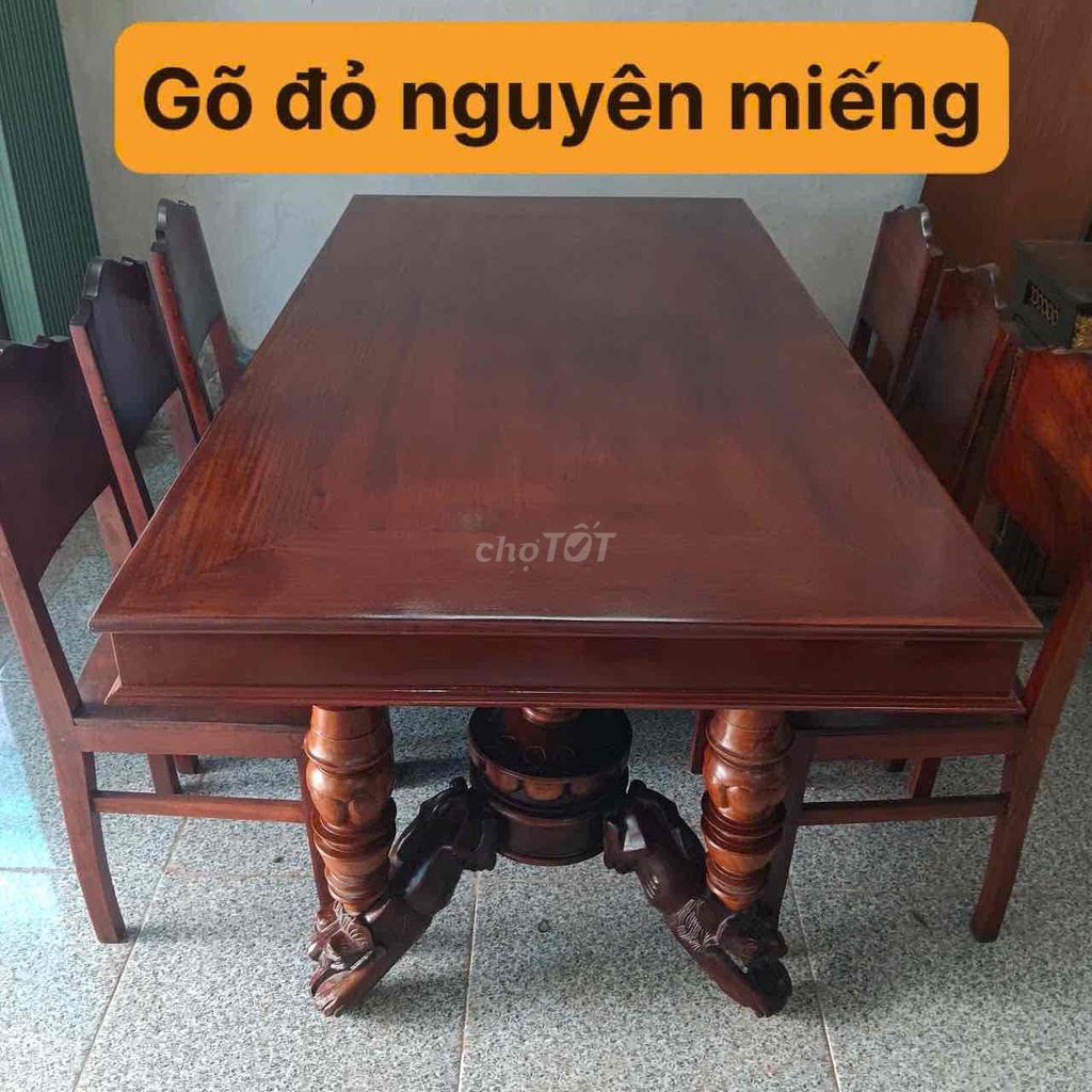 BỘ BÀN SƯ TỬ MẶT 1 TẤM GỖ ĐẸP SỊN GIÁ TỐT