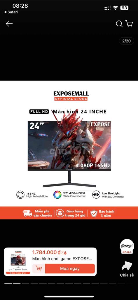 Màn hình gaming EXPOSE EX-24 24 inch. Mua bán Phụ kiện (Màn hình, Chuột...) tại Huyện Tháp Mười Đồng Tháp được đăng bởi Lê Minh Thế Hiển hình 1