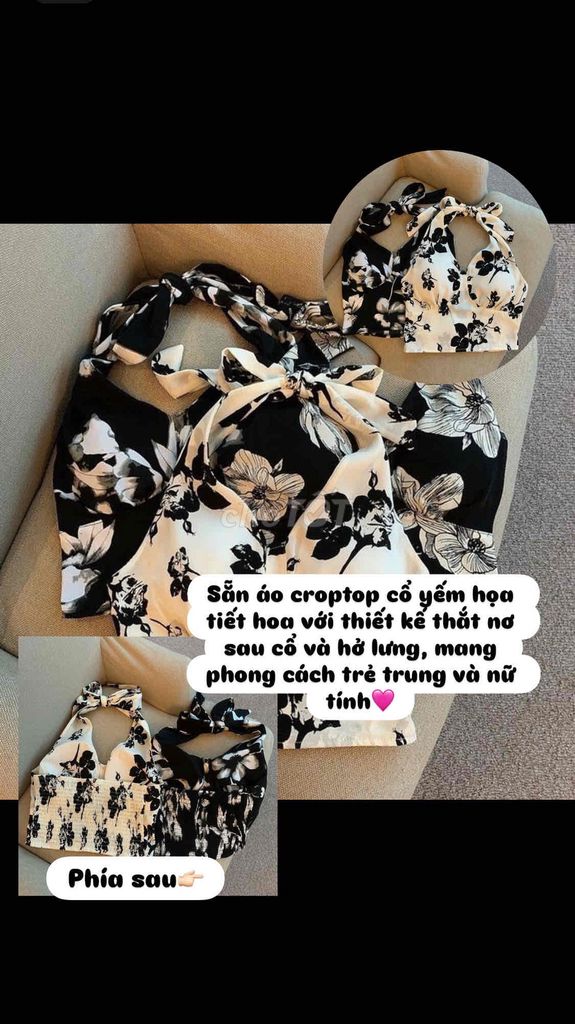 Áo croptop Nữ họa tiết hoa. Mua bán Quần áo tại Huyện Vĩnh Cửu Đồng Nai được đăng bởi Quỳnh Rin  hình 1