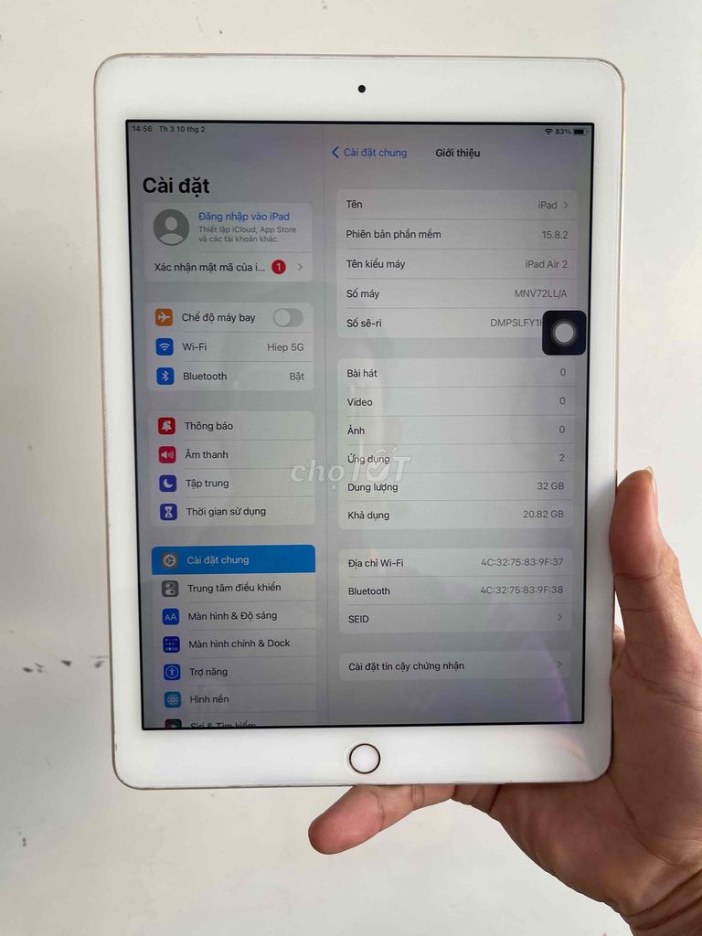 Air 2 32GB máy said tốt full cn k lổi lầm học ok. Mua bán Máy tính bảng tại Quận Hải Châu Đà Nẵng được đăng bởi phan văn hiệp hình 1